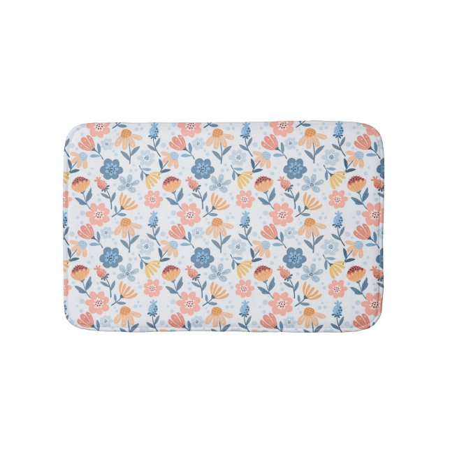 Spelande Blommönster Bath Mat Badrumsmatta (Framsidan)