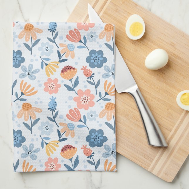 Spelande Blommönster Kitchen Towel Kökshandduk (Vikt i Fjärdedel)