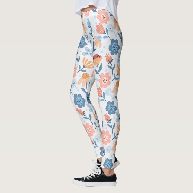 Spelande Blommönster Leggings (Vänster)