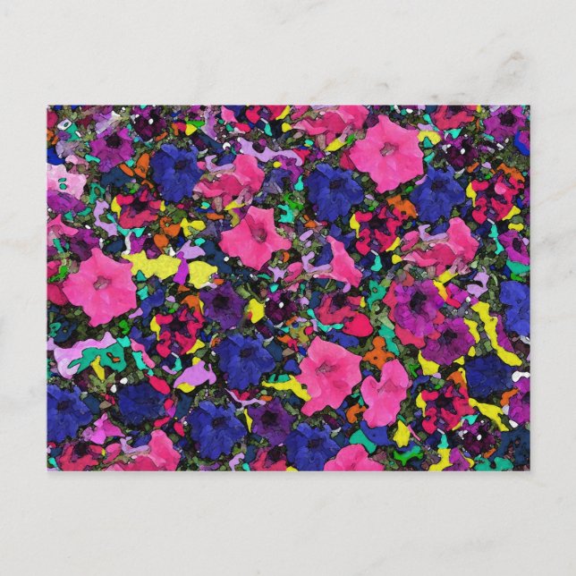 Spelande blommor ~ vykort/inbjudan inbjudan vykort (Framsida)