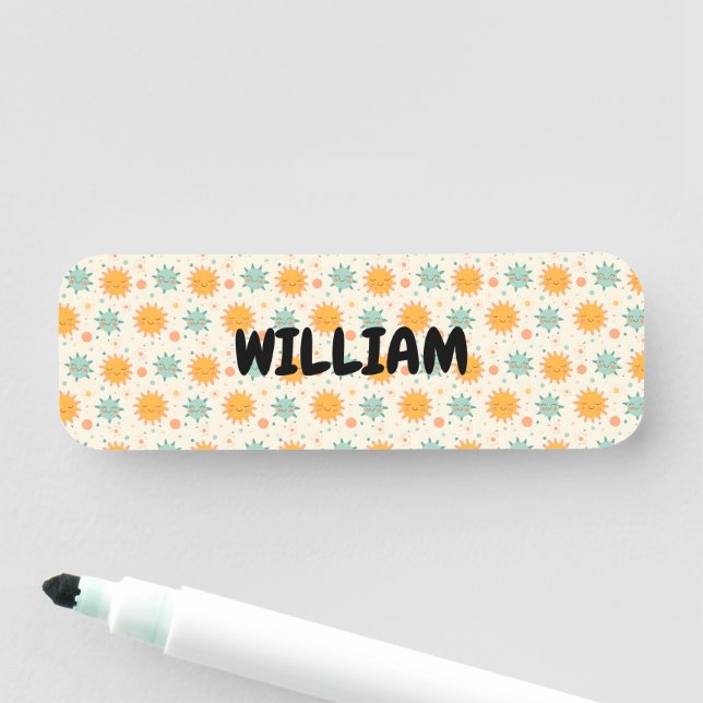 Spelande Boho Sol Namnbricka (På plats)