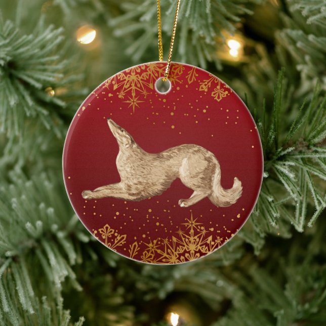 Spelande Borzoi Ornament (Träd)
