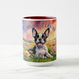 Spelande Boston Terrier Bliss, kaffedelight Mugg