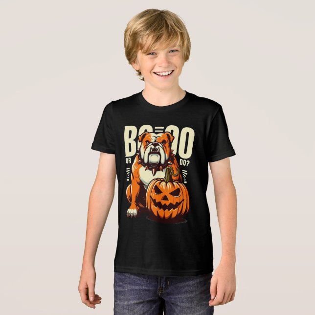 Spelande Bulldog-konst: Boo eller Bulldog? T Shirt (Framsida Full)