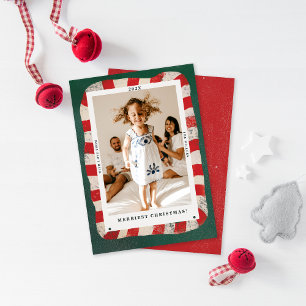 Spelande Candy cane 1-fotojulkort Julkort