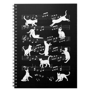 Spelande Cats Funny Musician Cat Owner Humor Anteckningsbok