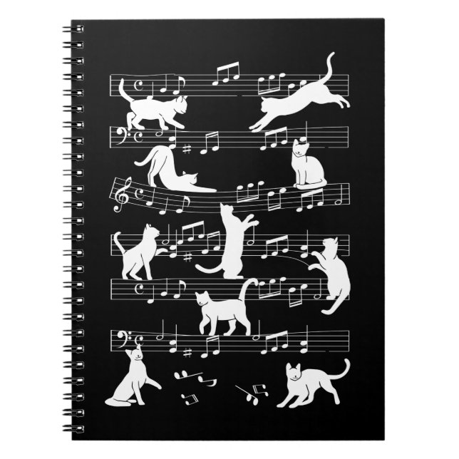 Spelande Cats Funny Musician Cat Owner Humor Anteckningsbok (Framsidan)