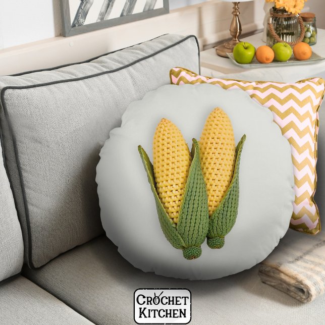 Spelande Chic Mormas Garden Modern Crochet Maj Rund Kudde (Skapare uppladdad)