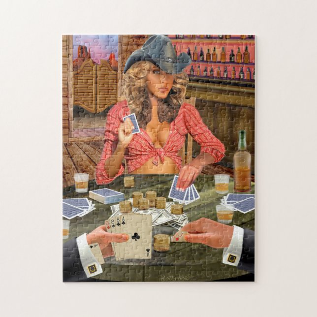 Spelande cowgirl pussel (Vertikal)
