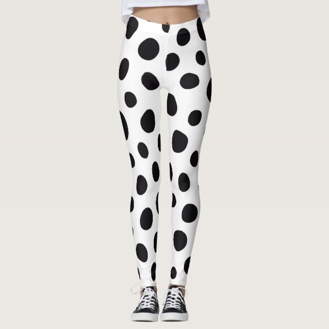 Spelande Dalmatien Inspired Halloween-prickade flä Leggings (Framsida)