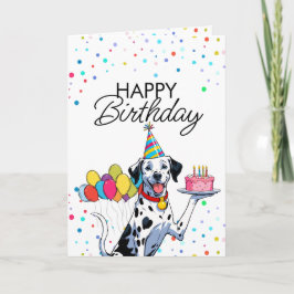 Spelande Dalmatisk Hund Roligt Birthday Kort