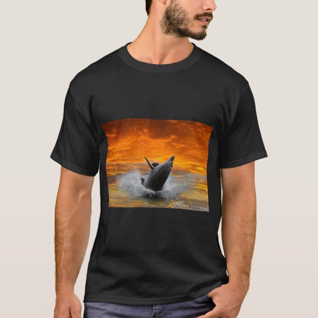 Spelande delfinart Art Tee (Framsida)