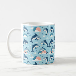 Spelande delfiner Mönster Kaffemugg