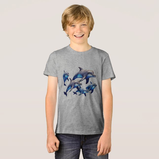 Spelande delfiner t shirt (Framsida Full)