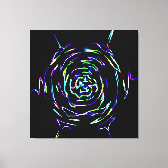 Spelande färglöst Mönster Canvastryck (Framsida)