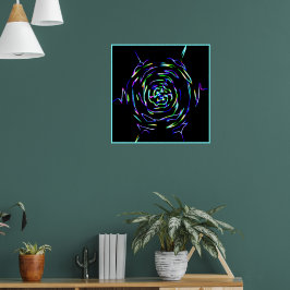 Spelande färglöst Mönster Poster