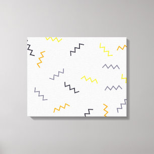 Spelande, färglöst, trendig, modern memphis zigzag canvastryck