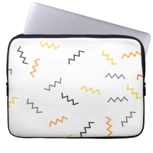 Spelande, färglöst, trendig, modern memphis zigzag laptop fodral