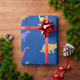 Spelande färgstark Dino Barns födelsedag-partiförm Presentpapper
