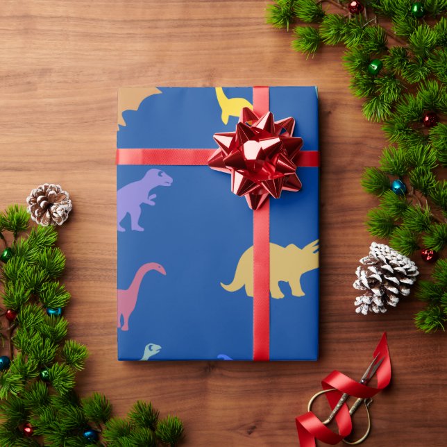 Spelande färgstark Dino Barns födelsedag-partiförm Presentpapper (Julgåva)