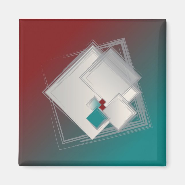 Spelande Fibonacci-kvadrater Magnet (Framsidan)