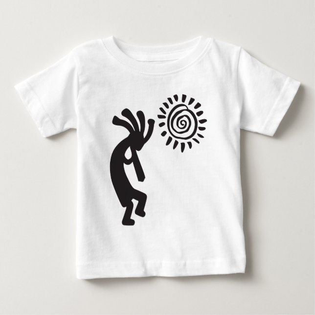 Spelande Flute till Sol Kokopelli T-Shirt (Framsida)