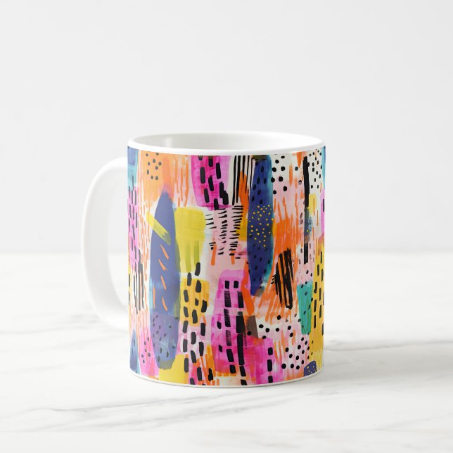 Spelande former Mönster Kaffemugg (Framsida vänster)