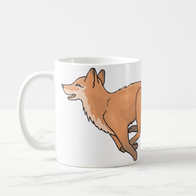 Spelande Fox Design Mugg - Perfekt för Nature Älsk (Vänster)