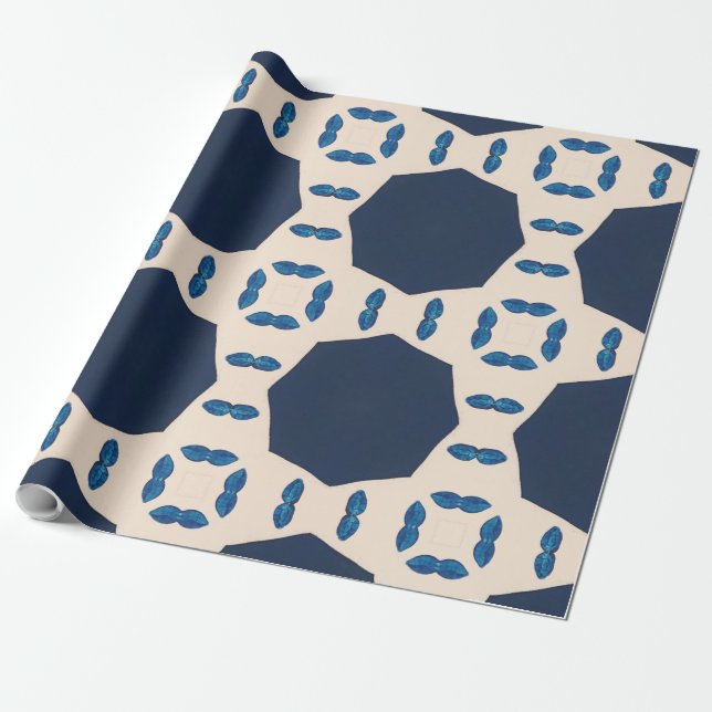 Spelande geometri mönster presentpapper (Utrullad)