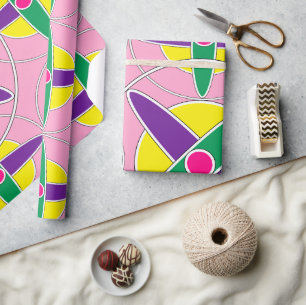 Spelande geometrisk kor mönster presentpapper