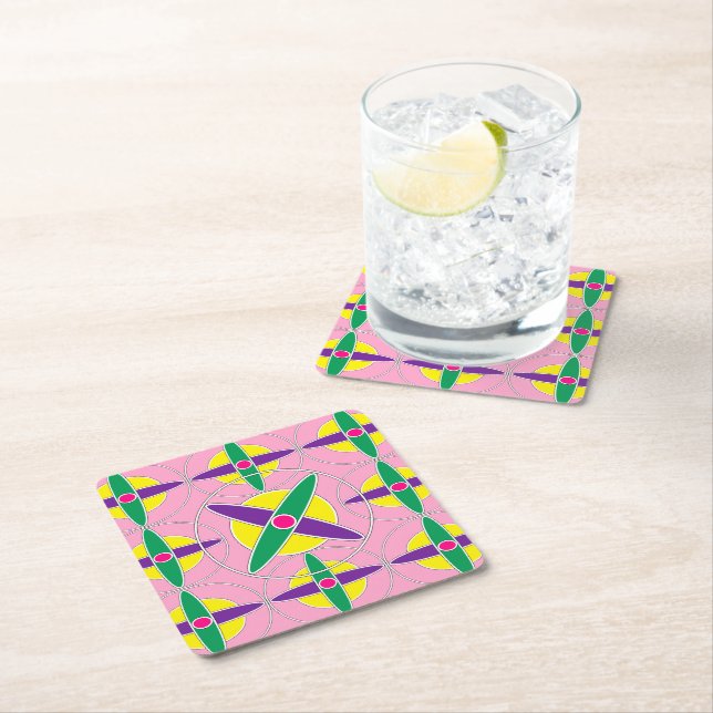 Spelande geometrisk kor mönster underlägg papper kvadrat (Insitu)