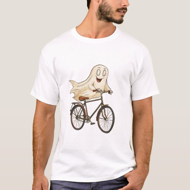 Spelande Ghost Riding a Bicycle T Shirt (Framsida)