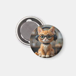 Spelande Ginger Cat Magnet