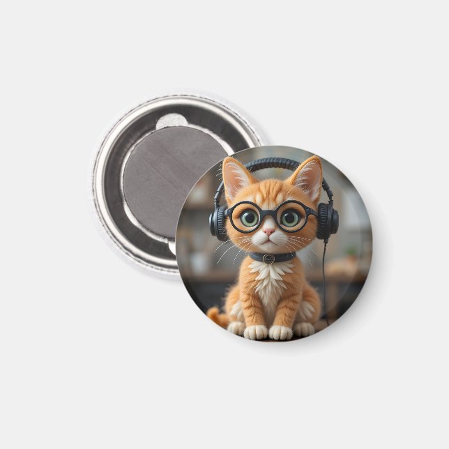 Spelande Ginger Cat Magnet (Front/Back)