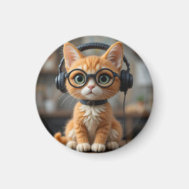 Spelande Ginger Cat Magnet