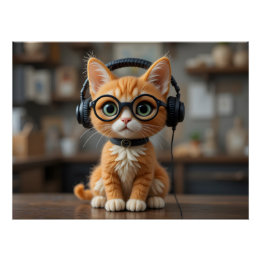 Spelande Ginger Cat Perfect Poster