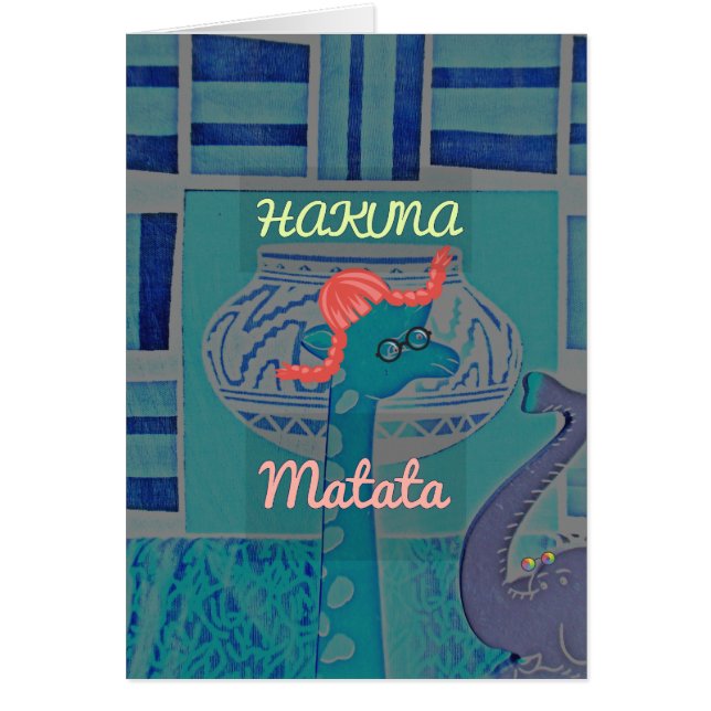 Spelande Giraffe Art: En afrikansk glädje Hälsningskort (Framsidan)