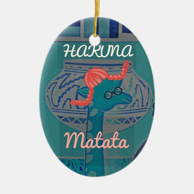 Spelande Giraffe Art: En afrikansk glädje Julgransprydnad Keramik (Framsidan)