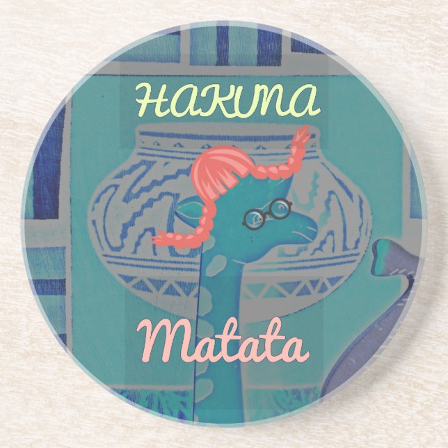 Spelande Giraffe Art: En afrikansk glädje Underlägg Sandsten (Framsidan)