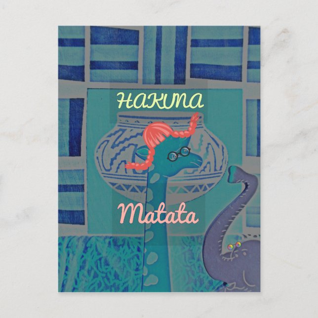 Spelande Giraffe Art: En afrikansk glädje Vykort (Framsida)