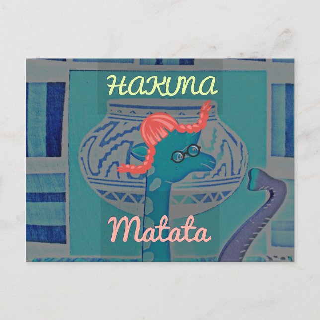 Spelande Giraffe Art: En afrikansk glädje Vykort (Framsida)