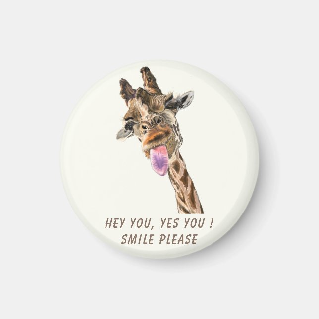 Spelande Giraffe Funny Magnet Gift - Tecknad (Framsidan)