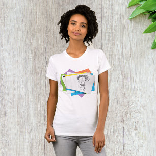 Spelande Girl Sketch Teckning med färgpennor T Shirt