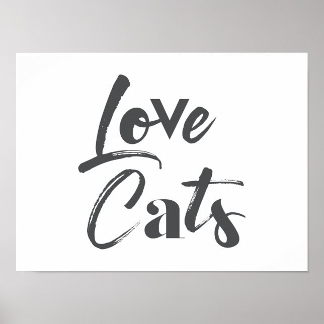Spelande, glatt, modern, söt design av Kärlek Cats Poster (Framsidan)