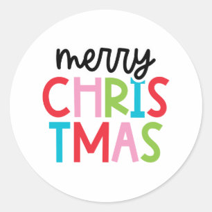 Spelande God jul-stickers Runt Klistermärke