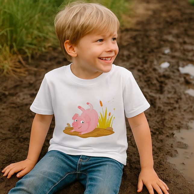 Spelande Gris i Lera Funny Farm Animal T Shirt (Skapare uppladdad)