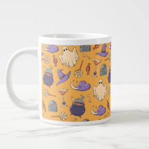 Spelande Halloween Spöken och Witches Mönster Jumbo Mugg