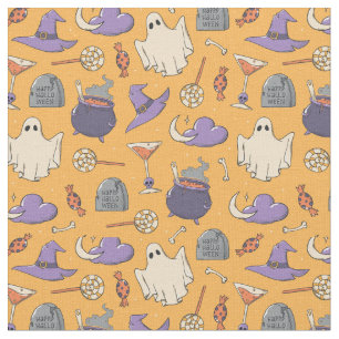 Spelande Halloween Spöken och Witches Mönster Tyg