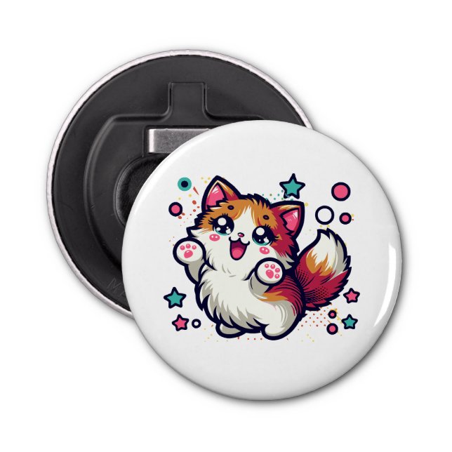 Spelande Hårig Katt Flasköppnare (Framsidan)