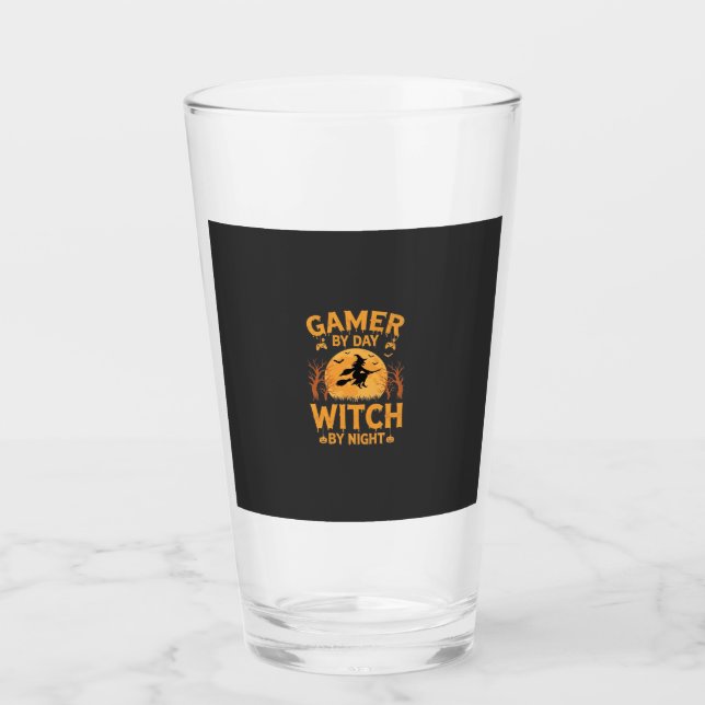 Spelande Häxa Halloween Speldesign Glaskopp (Framsida)